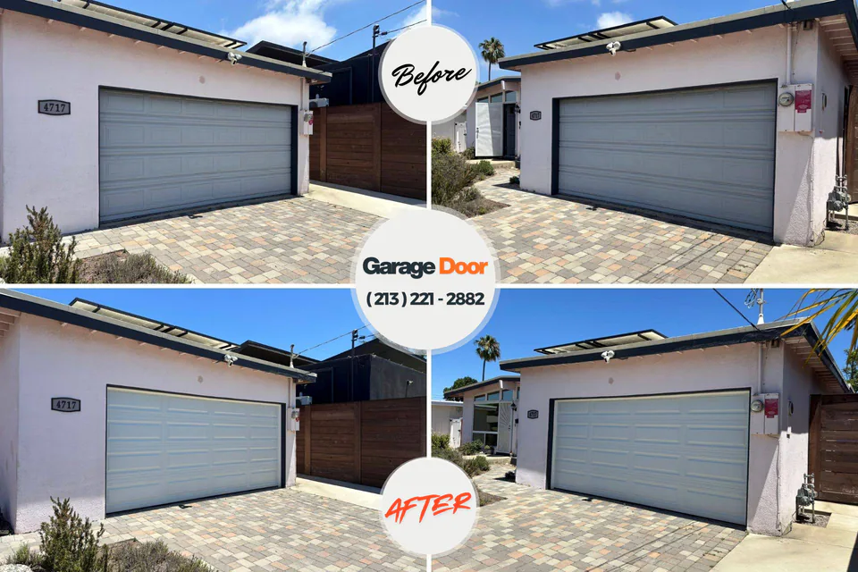 Before and after: garage door repair Fortville, IN